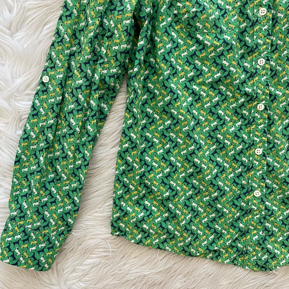 Talbots Green Patterned Button-Down Shirt - Picture 5 of 10